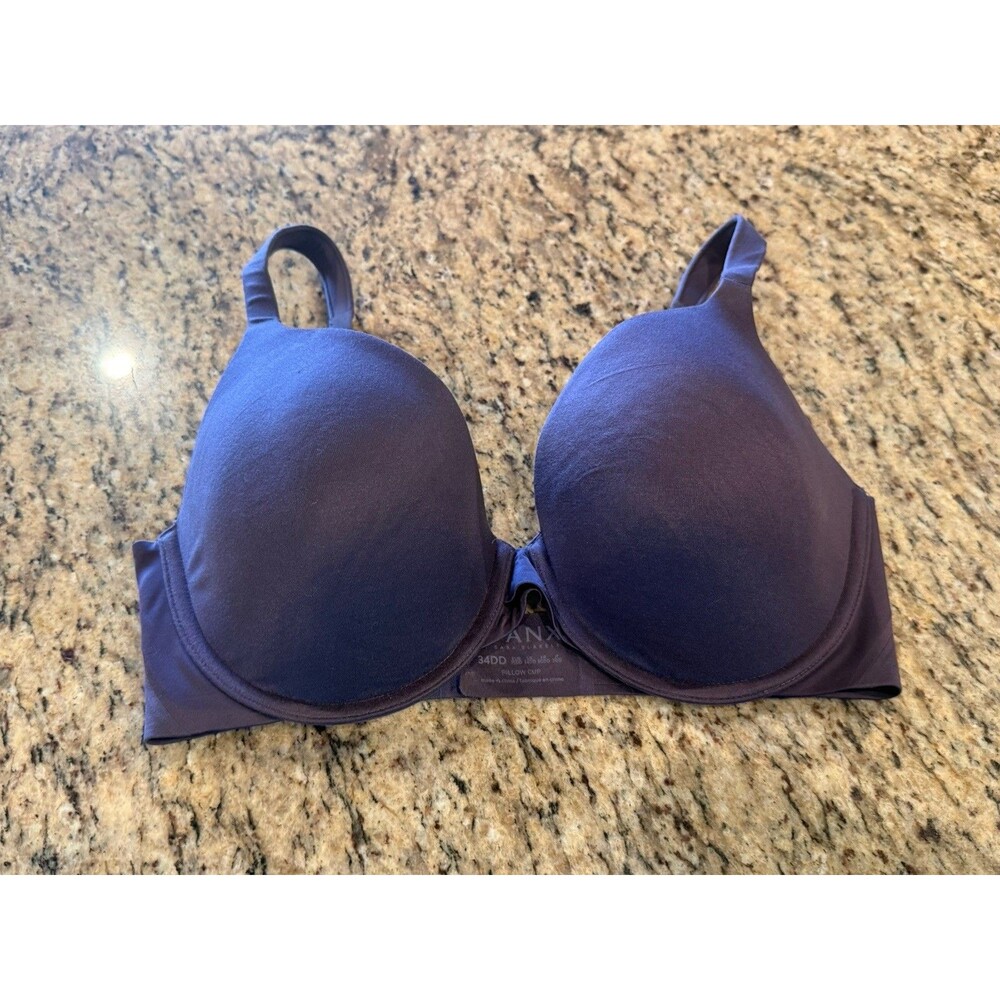 Spanx 34DD Pillow Cup Full Coverage Underwire Bra Purple Plum Eggplant